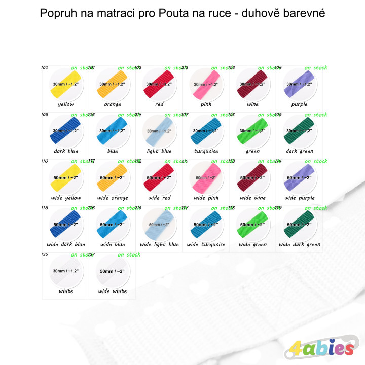 Popruh na matraci pro Pouta na ruce - duhově barevné