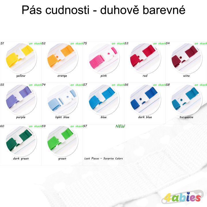 Pás cudnosti - duhově barevné