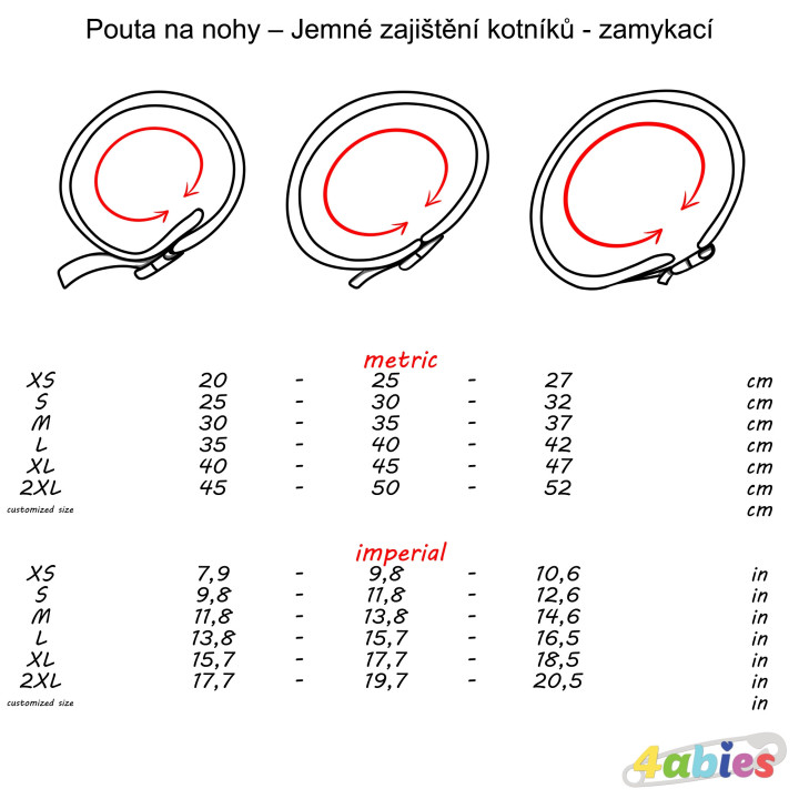 Pouta na nohy – Jemné zajištění kotníků - zamykací