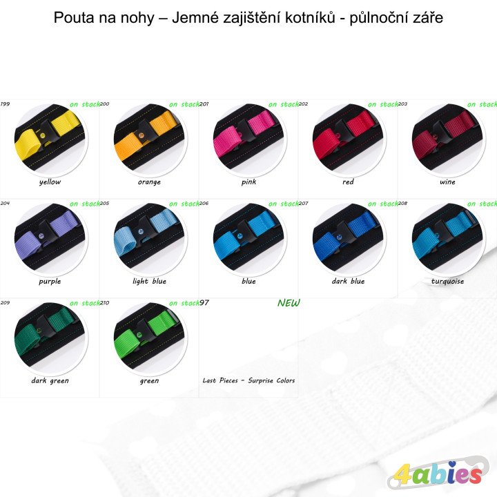 Pouta na nohy – Jemné zajištění kotníků - půlnoční záře