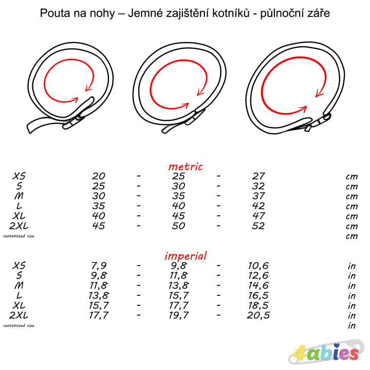 Pouta na nohy – Jemné zajištění kotníků - půlnoční záře