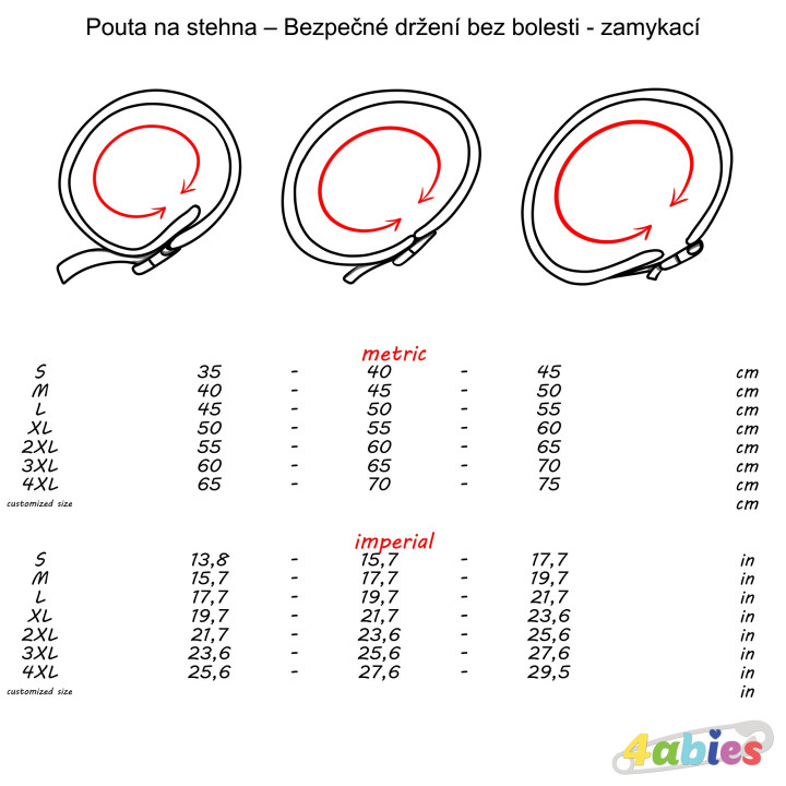 Pouta na stehna – Bezpečné držení bez bolesti - zamykací