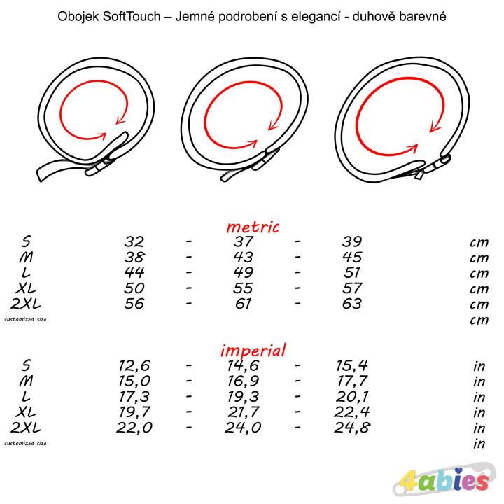 Obojek SoftTouch – Jemné podrobení s elegancí - duhově barevné