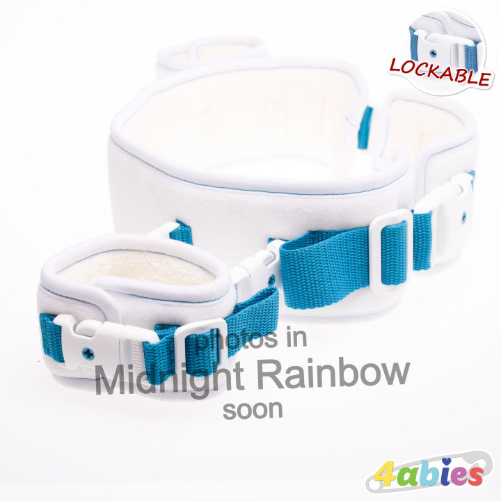 Lockable BellyHug – Waist Restraint Belt for Littles & ABDL Play - Midnight Rainbow