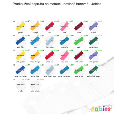 Prodloužení popruhu na matraci - nevinně barevné - 4abies