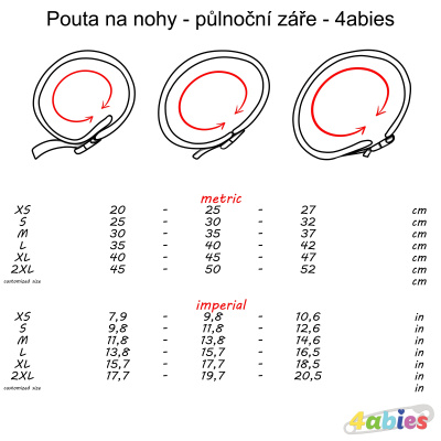 Pouta na nohy - půlnoční záře - 4abies