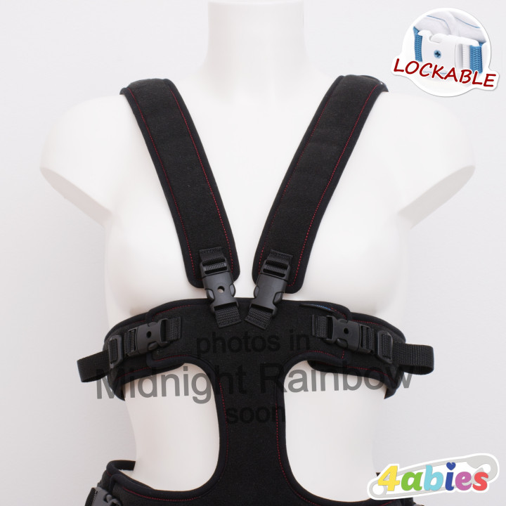 Lockable Full Body Harness V - Midnight Rainbow