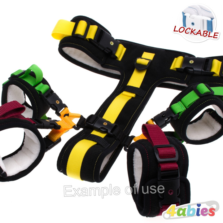 Lockable Upgrade for crotch cuffs dual – Rainbow Edition