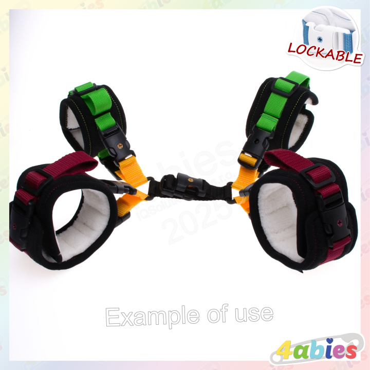 Lockable Upgrade for crotch cuffs dual - Innocent Rainbow - 4abies