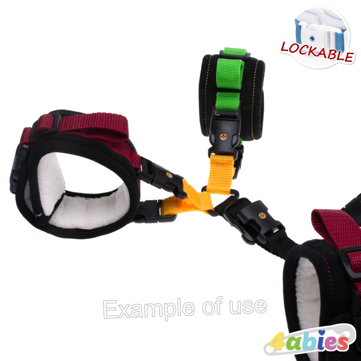 Lockable Upgrade for crotch cuffs dual - Midnight Rainbow