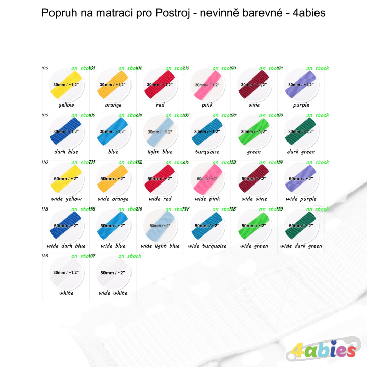 Popruh na matraci pro Postroj - nevinně barevné - 4abies