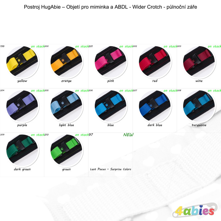 Lockable Hugabie SecureFit - Wider Crotch - Midnight Rainbow