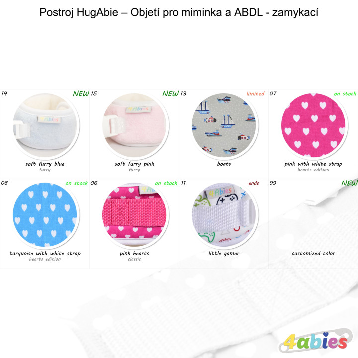 Postroj HugAbie – Objetí pro miminka a ABDL - zamykací