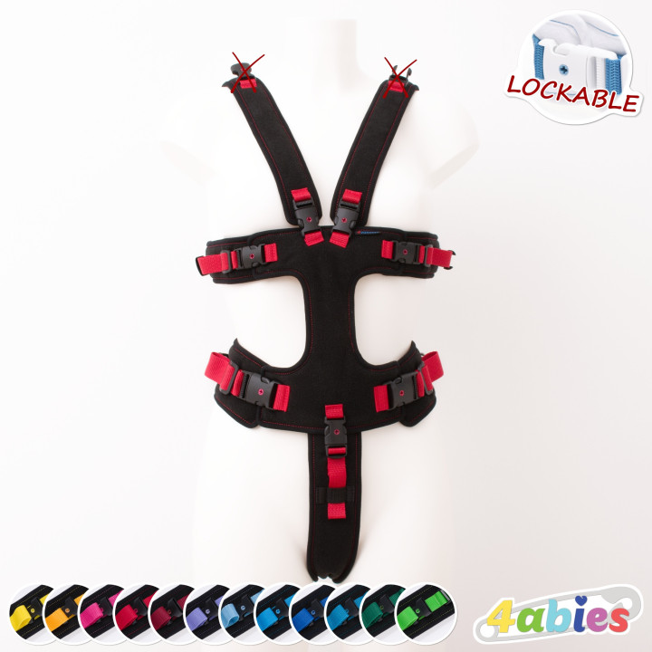 Lockable Full Body Harness - Midnight Rainbow