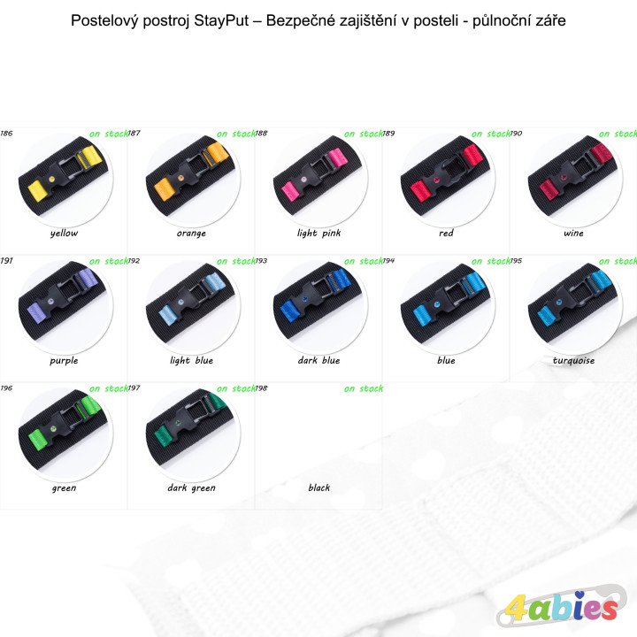 Postelový postroj StayPut – Bezpečné zajištění v posteli - půlnoční záře